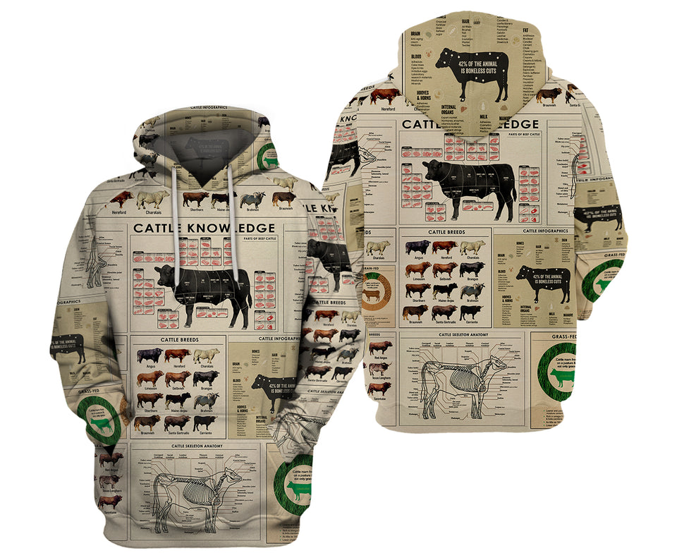 Cattle knowledge print 3d - cow lovers