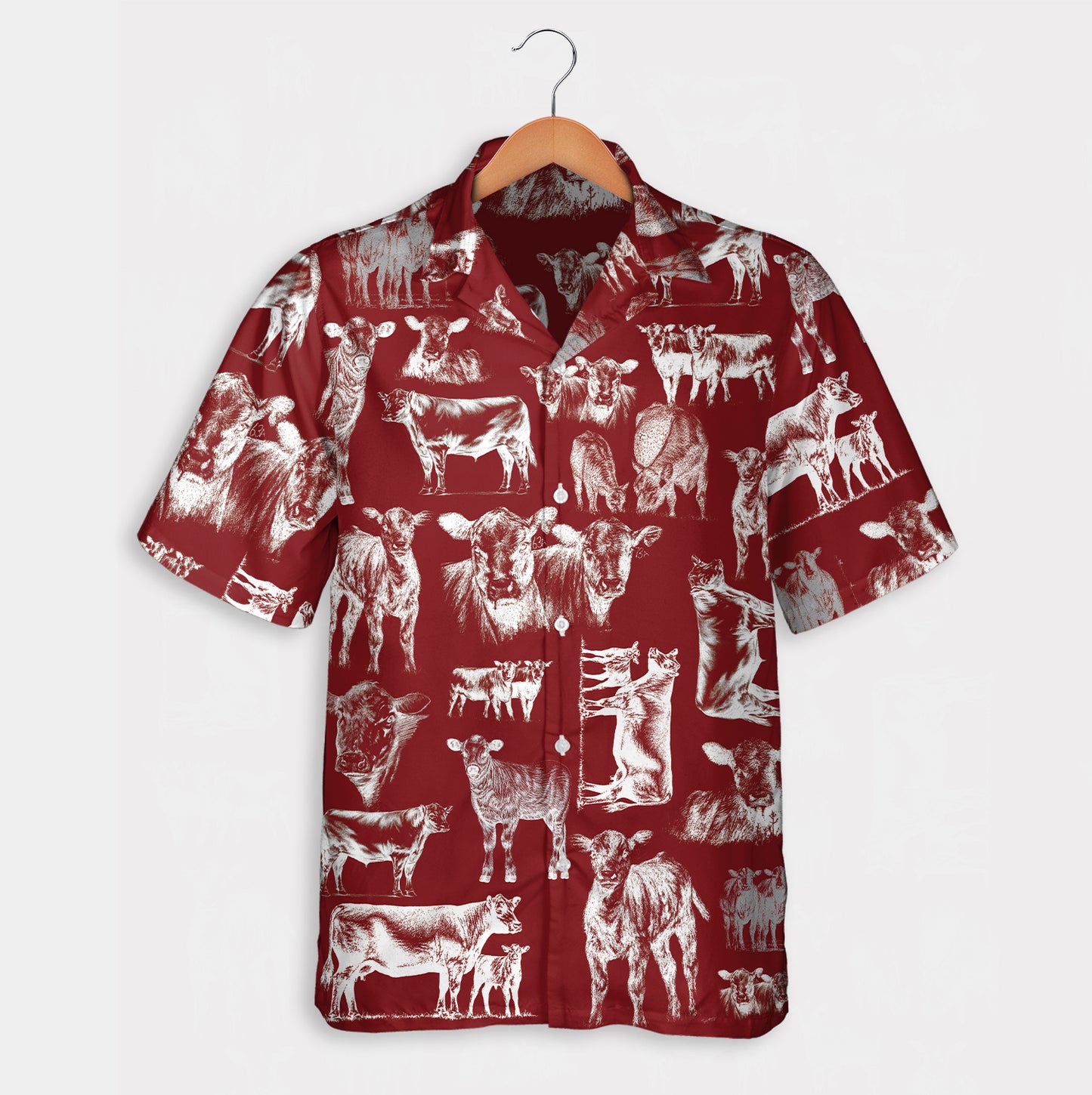 Cattle pattern white and blue, red, green  - Hawaiian Shirt, Shorts for adult and youth - myfunfarm