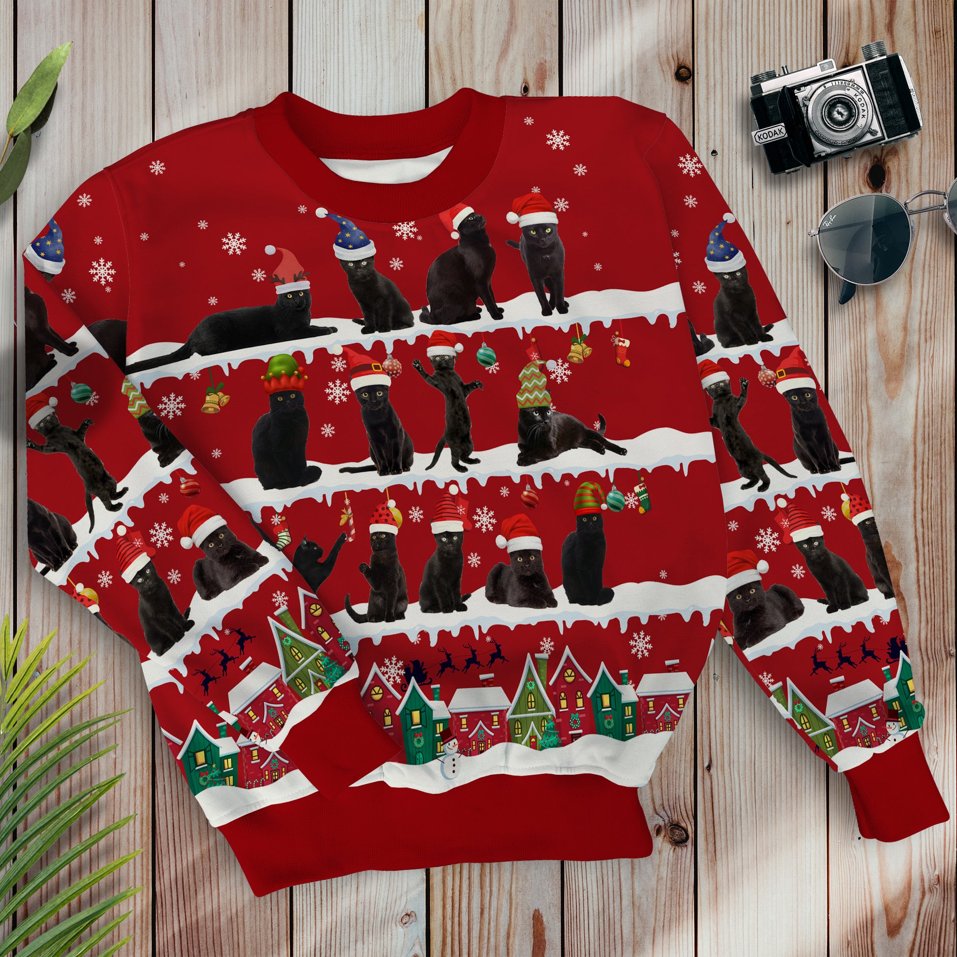 Cats in Snow - Merry Christmas - Unisex Sweatshirt - myfunfarm