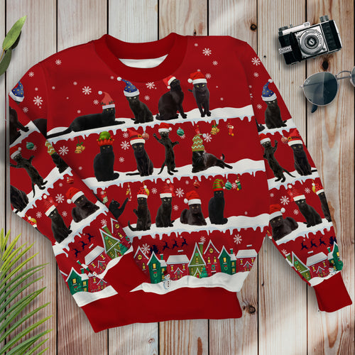 Cats in Snow - Merry Christmas - Unisex Sweatshirt