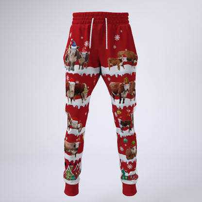 Hereford cattle in snow - Merry Christmas -  Unisex Sweatshirt and Pants
