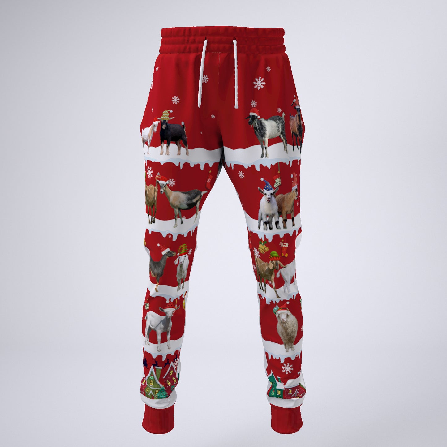 Goats in snow - Merry Christmas -  Unisex Sweatshirt and Pants - myfunfarm