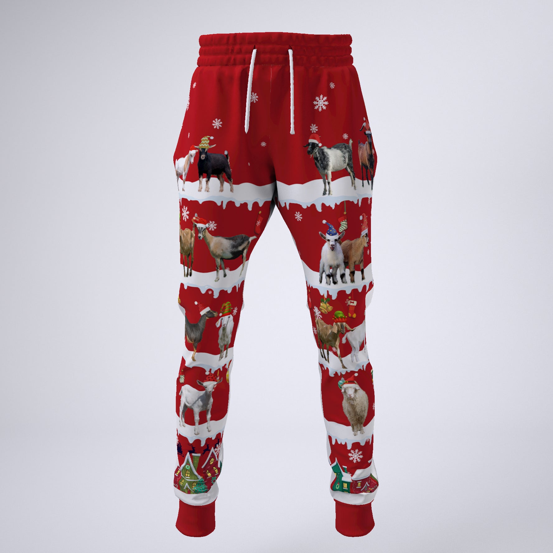 Goats in snow - Merry Christmas -  Unisex Sweatshirt and Pants - myfunfarm