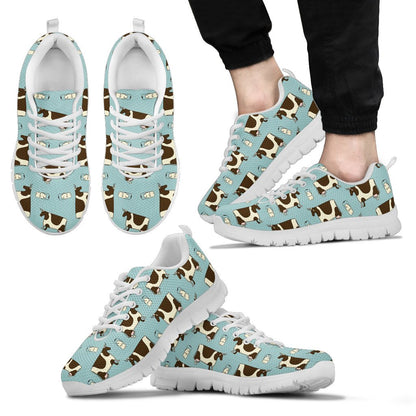 Cow milk Cute pattern   - Sneakers WOMEN'S, MEN'S and KID's - myfunfarm - clothing acceessories shoes for cow lovers, pig, horse, cat, sheep, dog, chicken, goat farmer