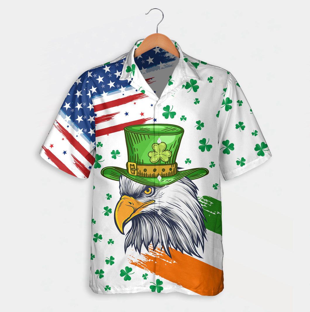 St Patrick's Day Irish American Flag - Hawaiian Shirt, Shorts for adult and youth