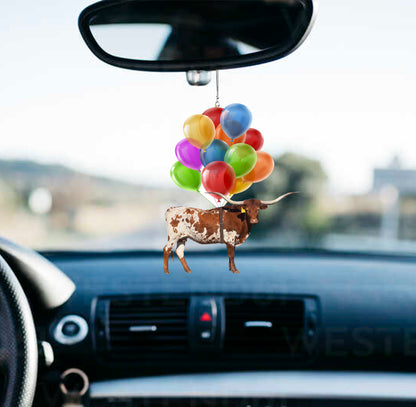 Cattle breeds Fly With Bubbles Car Hanging Ornament-2D Effect