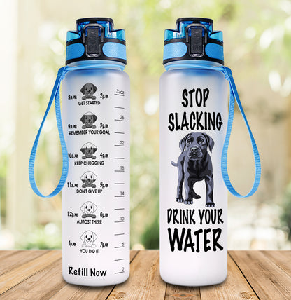 WATER TRACKER BOTTLE PERSONALIZED LABRADOR DRINK YOUR WATER - myfunfarm - clothing acceessories shoes for cow lovers, pig, horse, cat, sheep, dog, chicken, goat farmer
