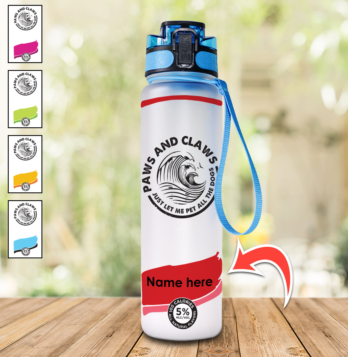 Paws and Claws - TRACKER BOTTLE PERSONALIZED - myfunfarm - clothing acceessories shoes for cow lovers, pig, horse, cat, sheep, dog, chicken, goat farmer