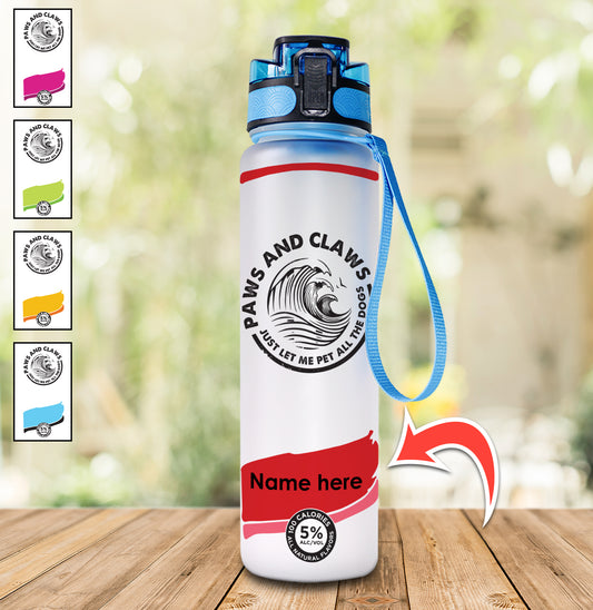 Paws and Claws - TRACKER BOTTLE PERSONALIZED - myfunfarm - clothing acceessories shoes for cow lovers, pig, horse, cat, sheep, dog, chicken, goat farmer