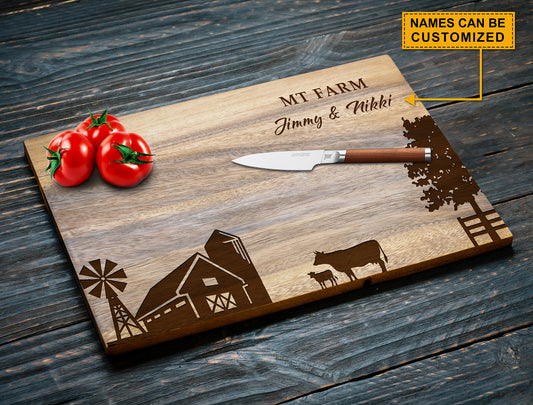 Cow Lovers Custom Cutting Board Equestrian Gift for Birthday or Christmas, Bridal Shower, Equine Kitchen Decor - myfunfarm