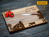 Cow Lovers Custom Cutting Board Equestrian Gift for Birthday or Christmas, Bridal Shower, Equine Kitchen Decor